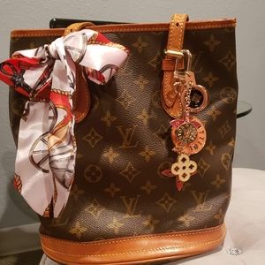 Authentic  vintage LV bucket mono